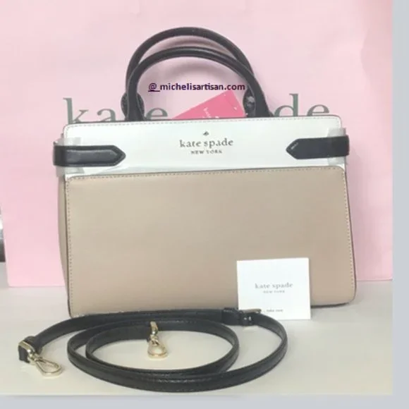 kate spade Staci Colorblock Satchel Warm Beige
